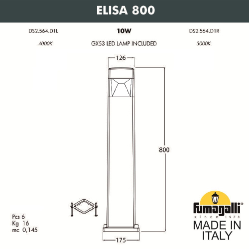 Ландшафтный светильник Fumagalli ELISA DS2.564.000.AXD1L