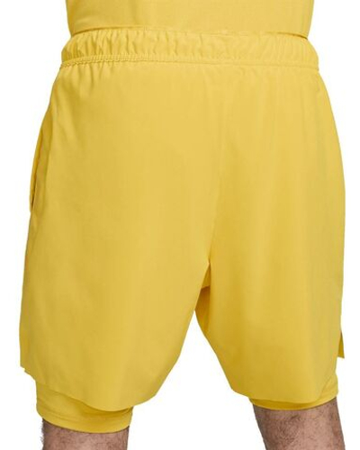 Мужские теннисные шорты Nike Court Dri-Fit Slam RG 2-in1 Shorts - vivid sulfur/black
