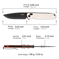Нож складной SRM 258L-GT2 Terrier Black (140Cr Laminated, White G10)