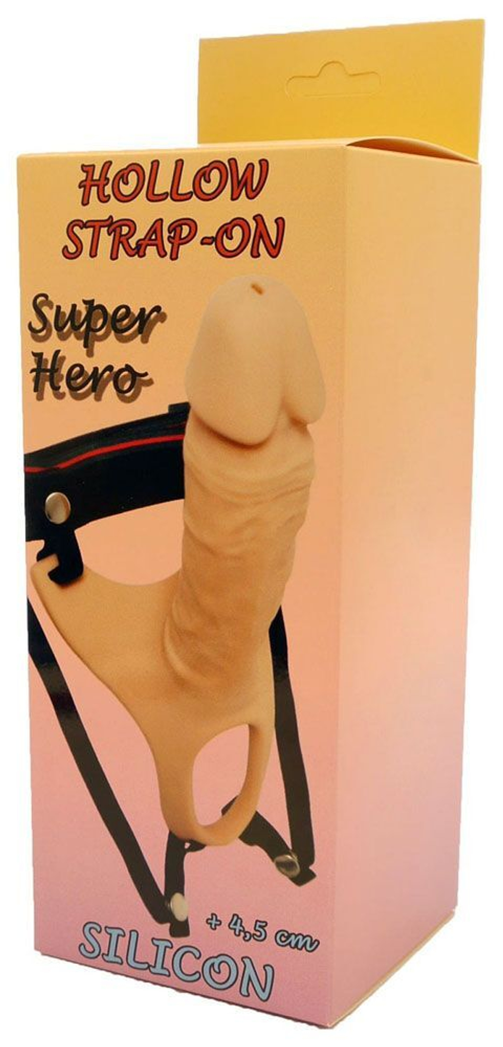 Телесный полый страпон на ремешках - 16,5 см. (Цвет: телесный)