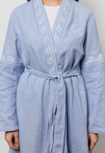 Шапан льняной макси OYU TOLQYN LIGHT BLUE