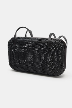 ZARA БЛЕСТЯЩАЯ СУМКА НА ПЛЕЧО, ЧЕРНЫЙ