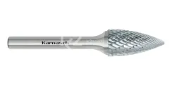Борфреза твердосплавная Karnasch форма G (парабола с заостренной головкой), 3х6х3х38 мм, универсальная насечка HP-3, без покрытия, арт. 11.3061-010