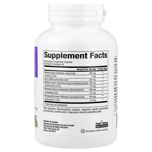 Natural Factors, WomenSense®, AdrenaSense®, добавка для надпочечников, 120 вегетарианских капсул