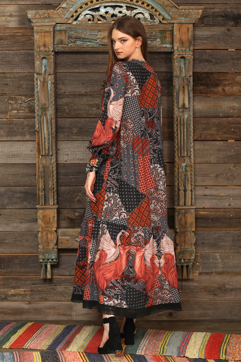 Dress "Peasant woman. Fox and Swan"