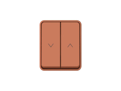 ATLASDESIGN PROFI IP54 О/У 2-клавишный ВЫКЛЮЧАТЕЛЬ ДЛЯ ЖАЛЮЗИ, сх.4, 10А, ТЕРРАКОТОВЫЙ