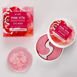 Осветляющие тканевые патчи для глаз с витаминным комплексом Petitfee Pink Vita Brightening Eye Mask, 60шт