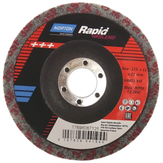 Круг прессованный нетканый Norton BearTex Rapid Blend 125х12х22,2 NEX 3SF 77696067125