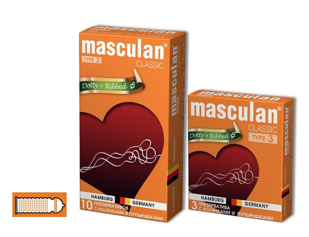 Презервативы Masculan Classic 3 с колечками и пупырышками 3 шт