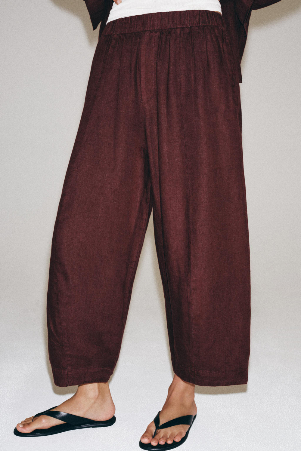 БРЮКИ БАРРЕЛ ИЗ 100% ЛЬНА — ZW COLLECTION — ZARA