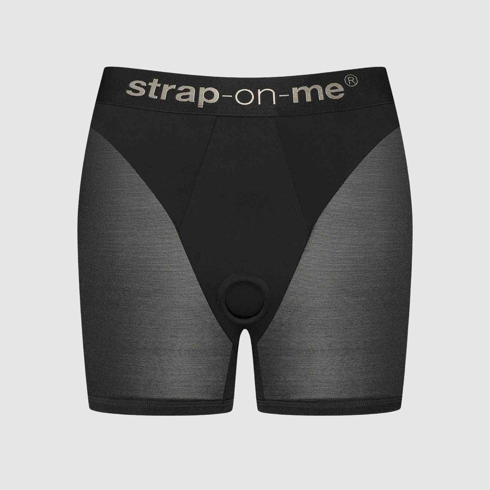 Трусики-шорты для фиксации насадок Strap-on-me Harness Lingerie Halo - size L (Размер: L) (Цвет: черный)