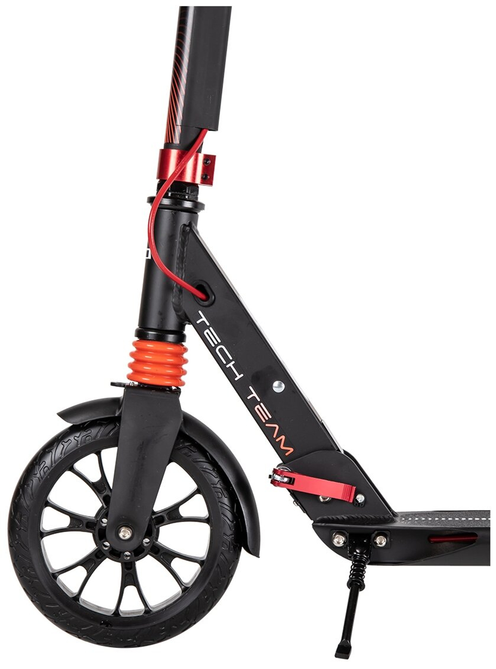 Самокат Tech Team City scooter Disk Brake, черно-красный 2022