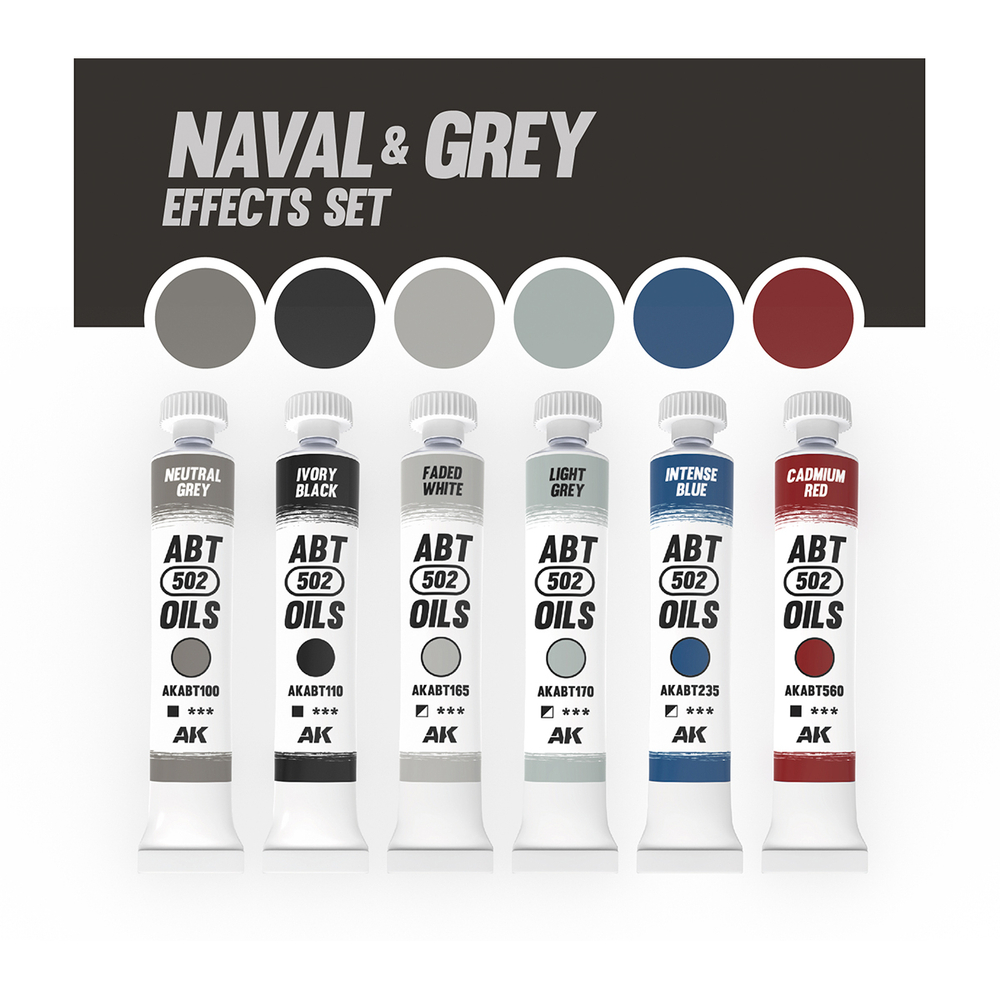 Abteilung 502 Naval & Grey Effects Set - набор масляных красок, 6х20 мл