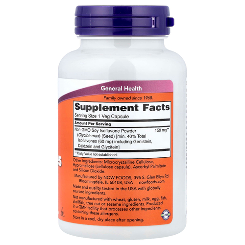 NOW Foods, соевые изофлавоны, 120 растительных капсул