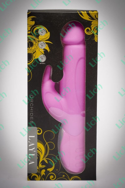 Розовый ротатор с клиторальным стимулятором и 3 вибромооторами Layla Orchidee