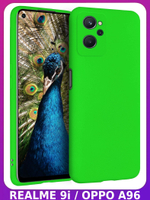 Мягкий Soft Touch чехол из силикона для REALME 9i (не 5G!) / OPPO A96 с бархатной подкладкой