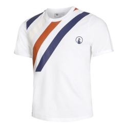 Мужское теннисное поло Quiet Please Retro Stripe T-Shirt Men - White, Multicoloured