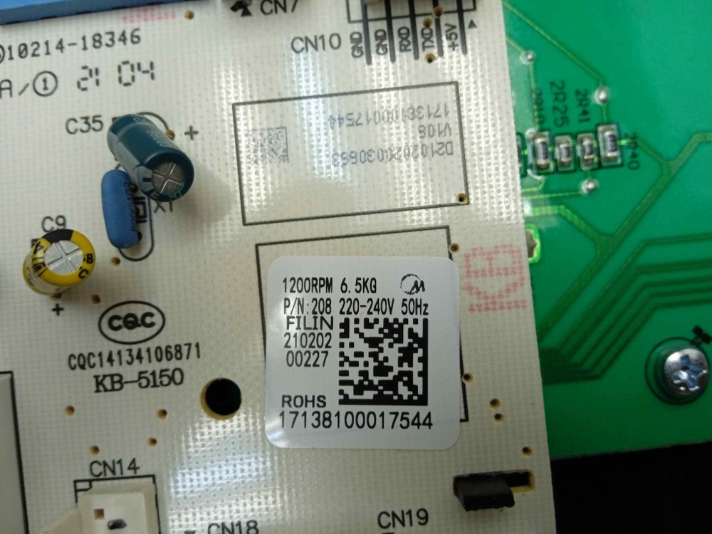 MWT60101 кт180 Электронный модуль для стиральной машины Midea MWT60101 б/у