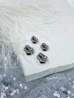 Слайдер для молнии с креплением под пуллер серебристый металл
