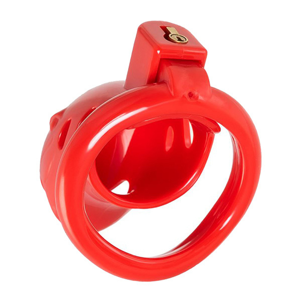 Красный мужской пояс верности 10см из пластика ToyFa Black&Red 901411-9