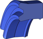 A157-120 PU U-образное штоковое уплотнение 120-128-11,5/12,5
