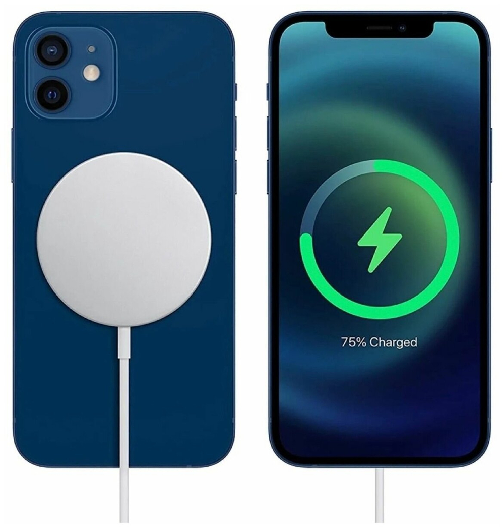 Беспроводное зарядное устройство для Iphone MagSafe Charger (Магсейф), белый, 15 Вт