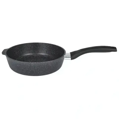 Сковорода глубокая 160мм с ручкой,АП линия «Granit» (black)