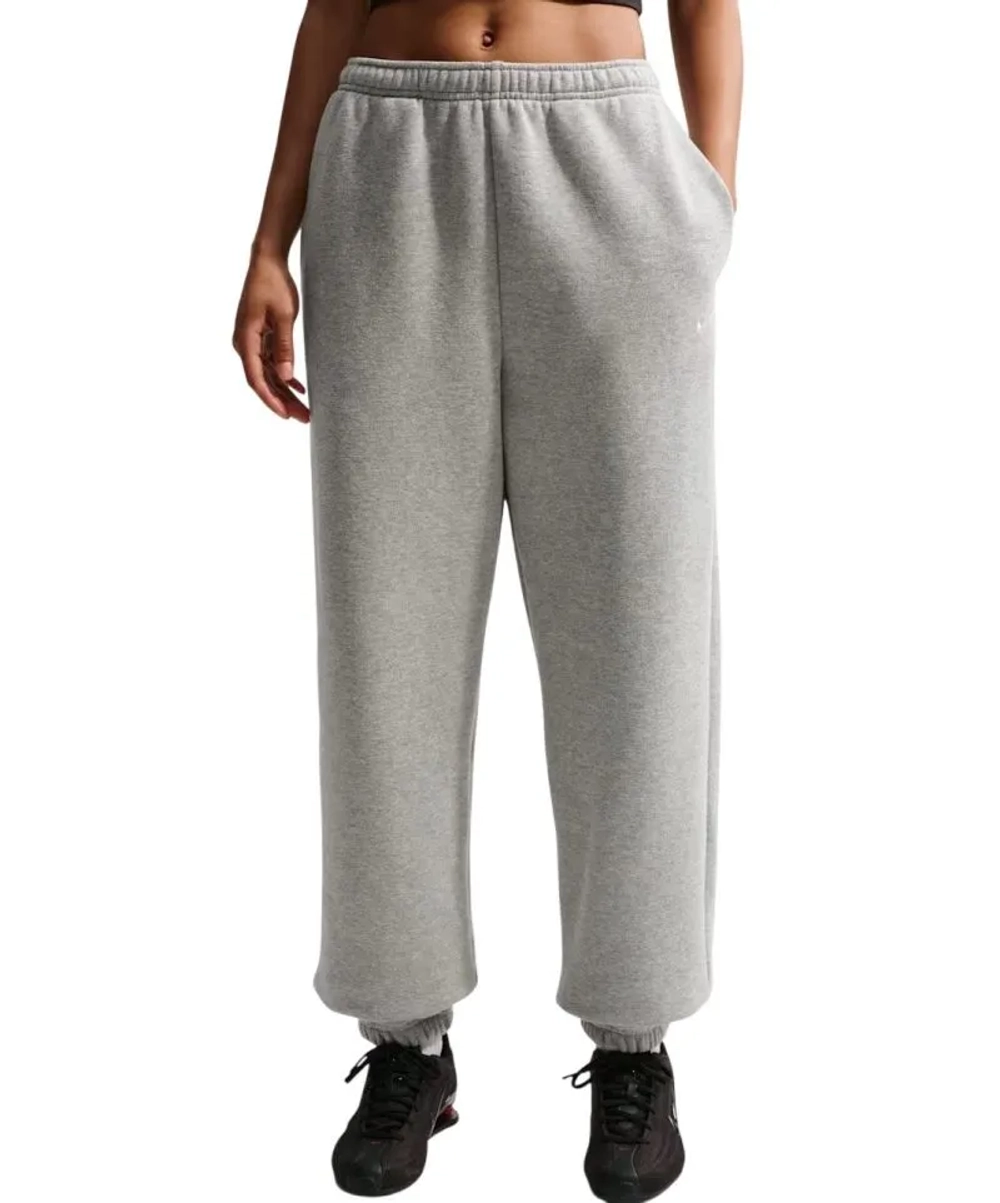 Женские теннисные брюки Nike Studio Fleece Medium Weight - dark grey heather/sail