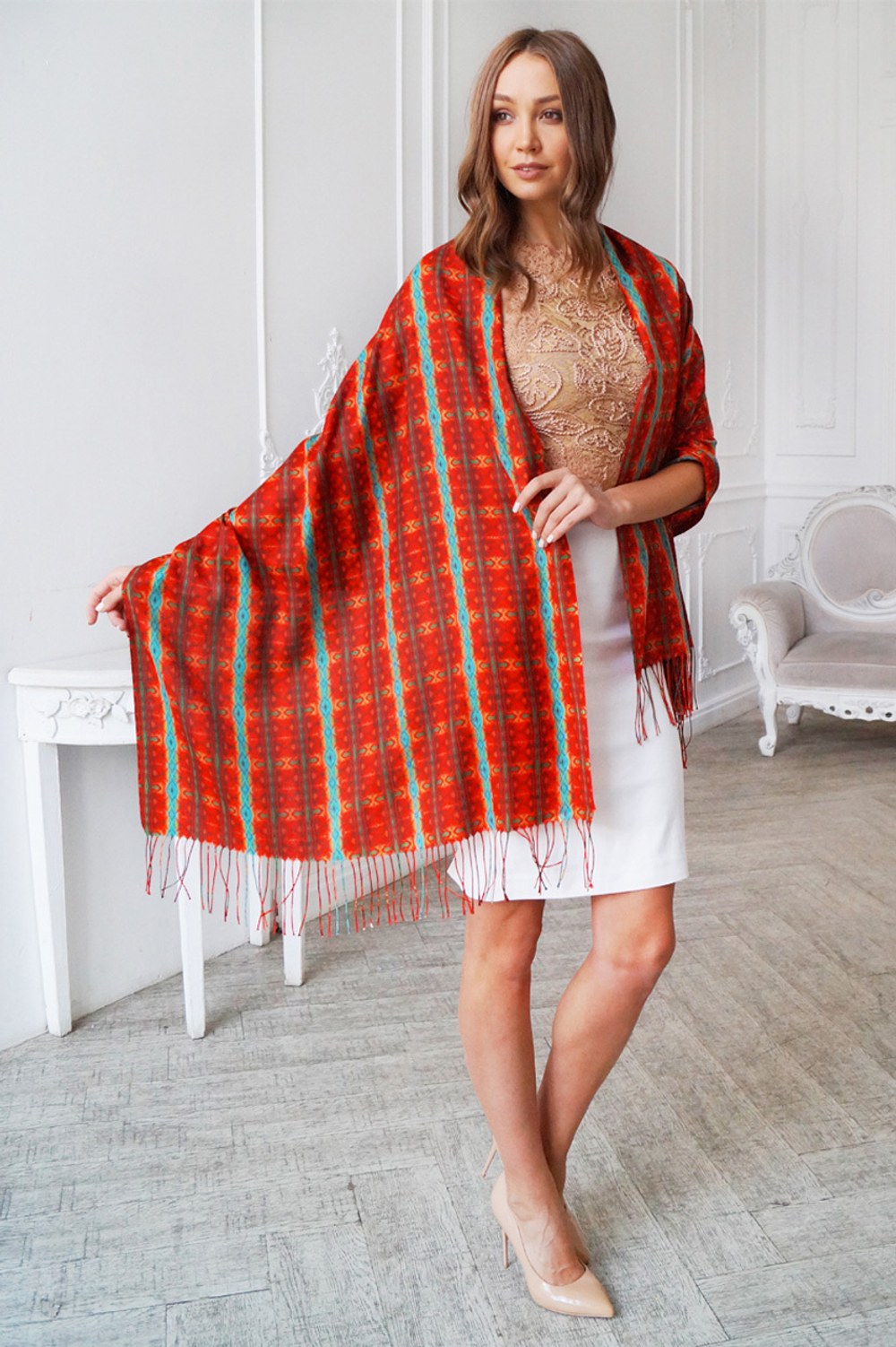 LIGVIANNI Палантин Kerchief Rose