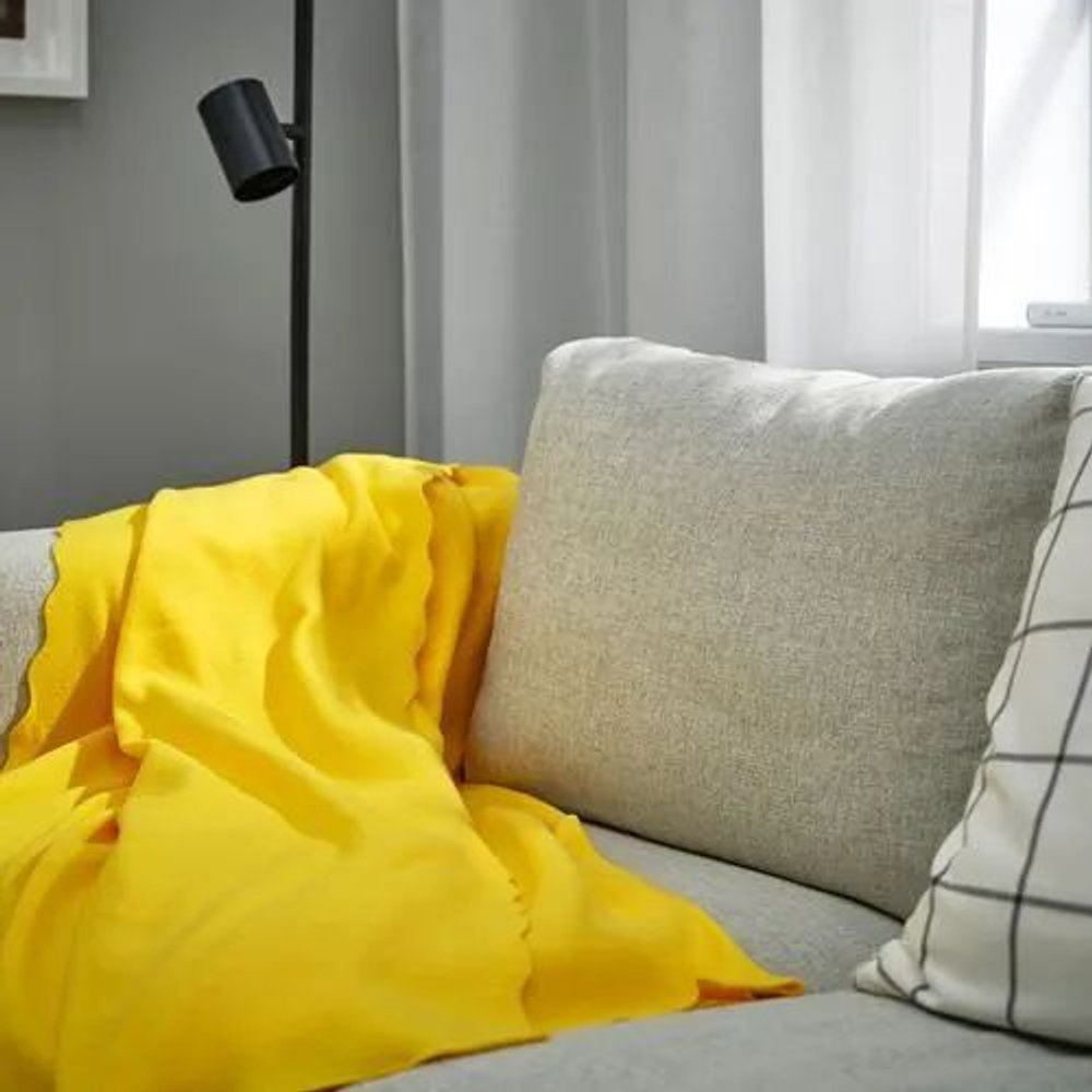 IKEA Плед DAGGKAPOR, полиэстер, желтый 130х170 см (Тайланд)