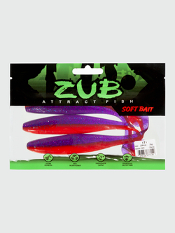 Приманка ZUB-IZI 208мм(8,2")-3шт, (цвет 021) фиолетовый верх - красный низ