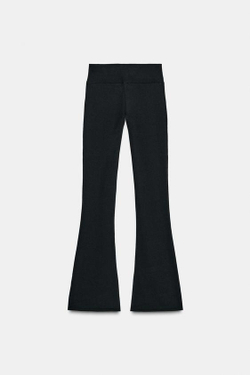 ZARA БРЮКИ FLARE ИЗ ФЛИСА, ЧЕРНЫЙ
