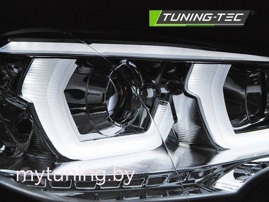 Передние фары Tube Light для BMW X5 E70 (07-13) хромированная
