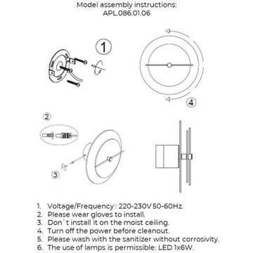 Бра 6W 3000K APL.086.01.06 черный/дымчатый Pola Aployt