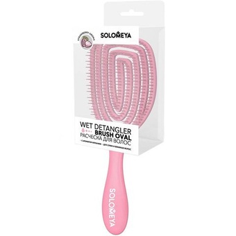 SOLOMEYA Расческа для сухих и влажных волос АРОМАТ КЛУБНИКИ овальная Solomeya Wet Detangler Brush Oval Strawberry, 1 шт.