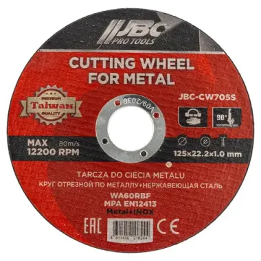 Круг отрезной по металлу и нержавеющей стали 125x1.0x22.2мм JBC JBC-CW705S