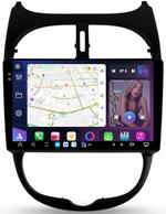 Магнитола для Peugeot 206 1998-2012 - FarCar S500-TS20 монитор 9.5" 2K QLED на Android 14, Быстрейшая, CarPlay, 4G SIM-слот