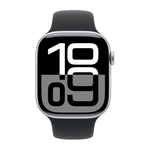 Умные часы Apple Watch Series 10 GPS, 46mm, Silver Aluminium Case with Sport Band S/M, Black (Черный)