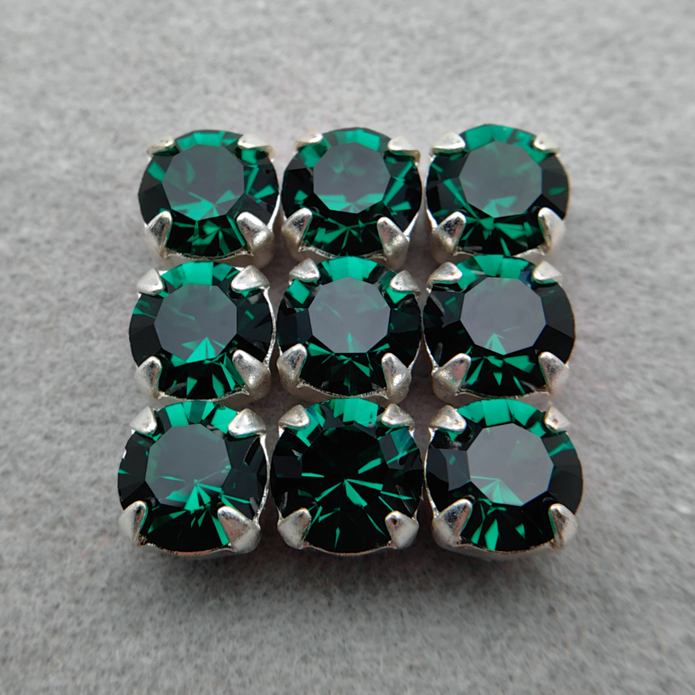 Шатон Preciosa Maxima в оправе, Emerald/Silver