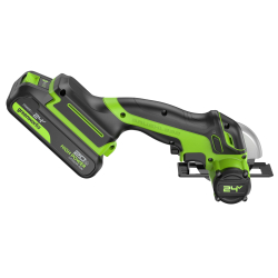 Угловая мини-шлифмашина Greenworks GD24UCS, 24V, б/щет, 1х2Ач,ЗУ, 3402007CUA