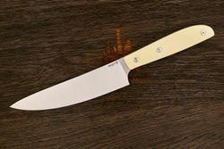 Нож кухонный MOYO Геликон шеф 180мм, сталь AR-RPM9, рукоять G10-extra слоновая кость