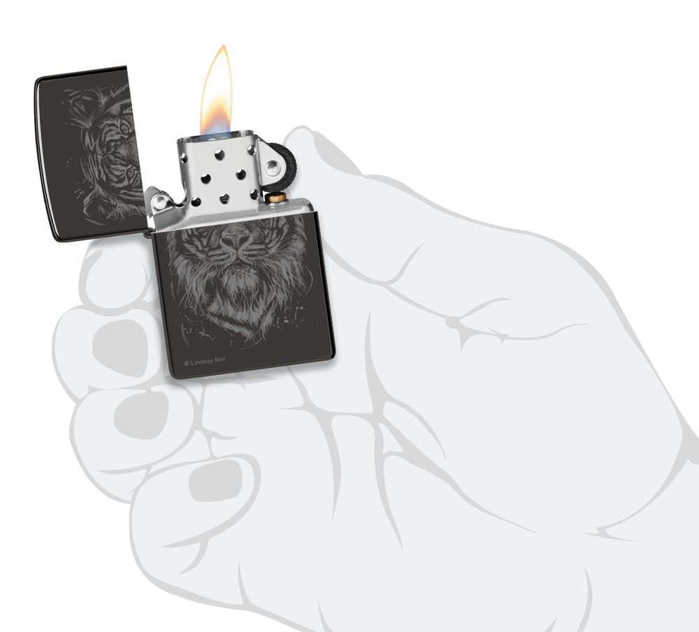 Зажигалка Zippo Big Cat с покрытием High Polish Black (48935) 5