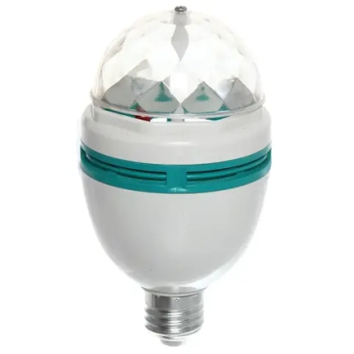 Диско-лампа светодиодная «Калейдоскоп» LED (красный, зеленый, синий), цоколь Е27, 220 В+переходник (220V)