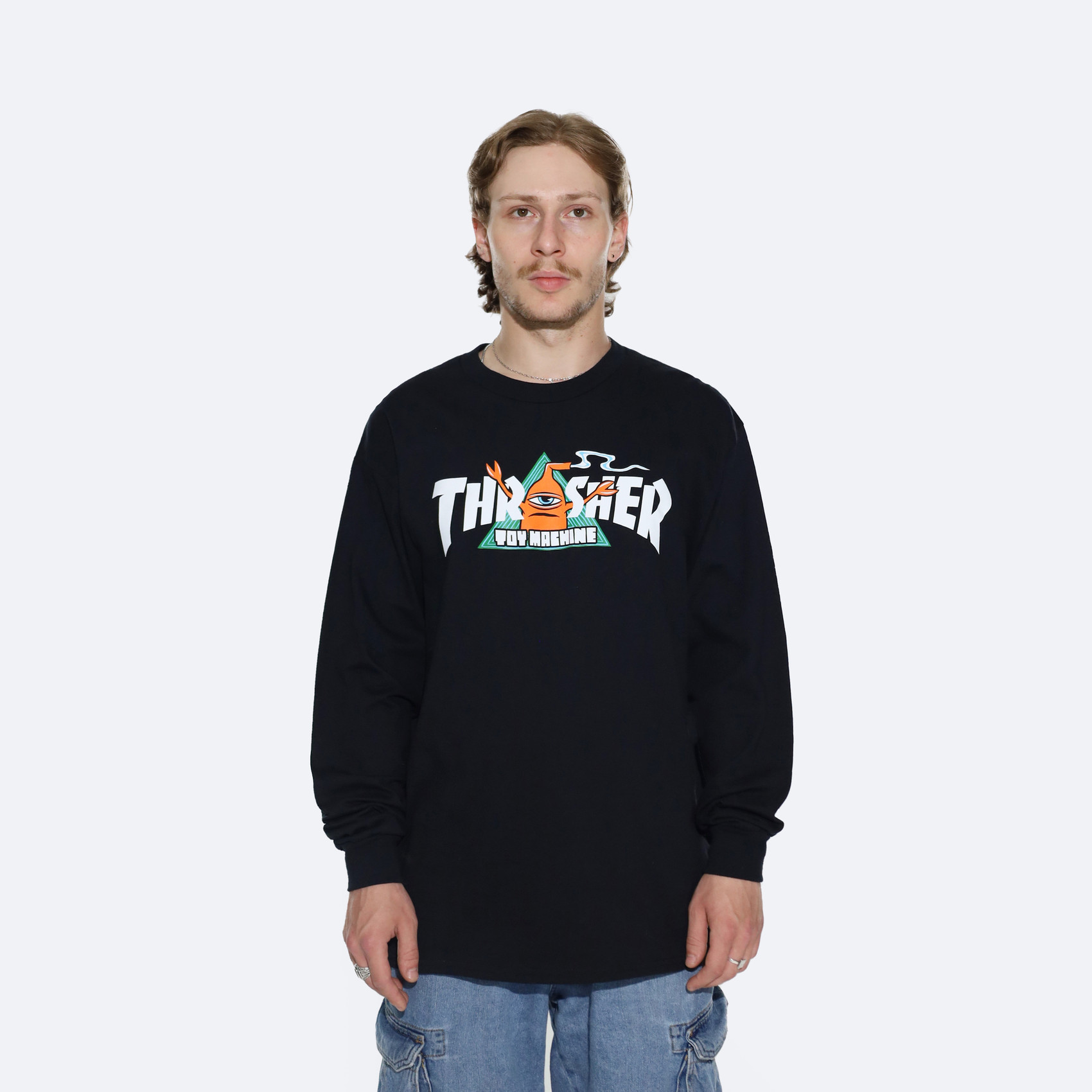 Лонгслив Thrasher x Toy Machine Vortex L/S (black) артикул: - купить в магазине Дайс