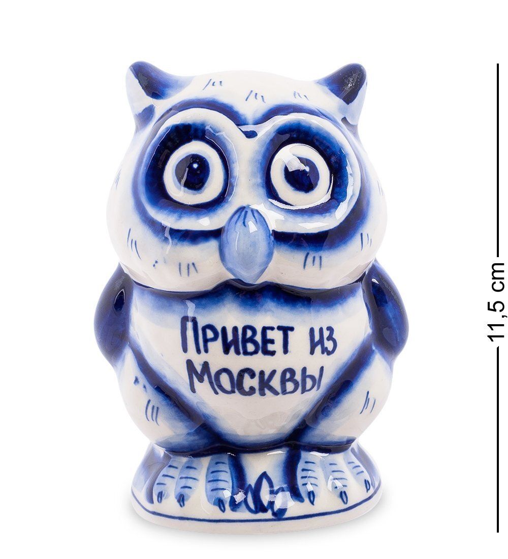ГЛ- 379 Фигурка «Сова» бол. (Гжельский фарфор)