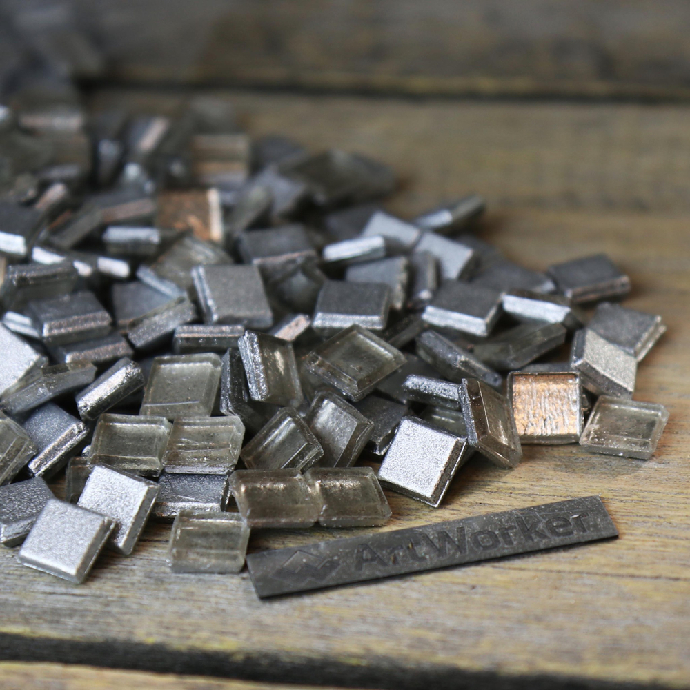 Серебряная стеклянная мозаика FLORY10 NJ42 10х10 мм ArtWorker