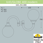Уличный настенный светильник Fumagalli GLOBE 400 modern G41.251.000.AZE27