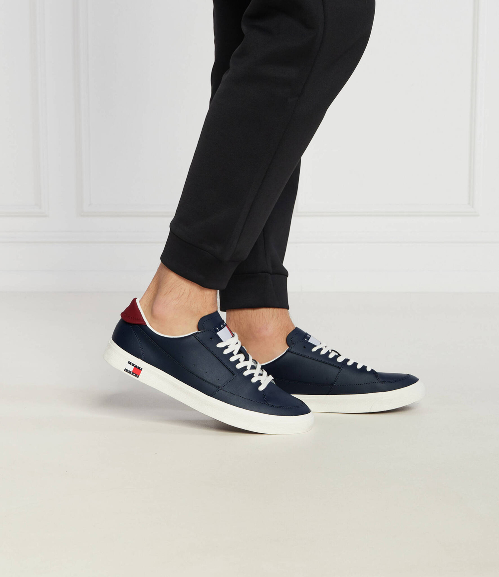 Кожаные кроссовки vulcanized Tommy Jeans - темно-синий(EM0EM01341)