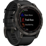 Умные часы Garmin Fenix 7 Sapphire Solar Титан DLC Carbon Grey с черным ремешком 47 мм