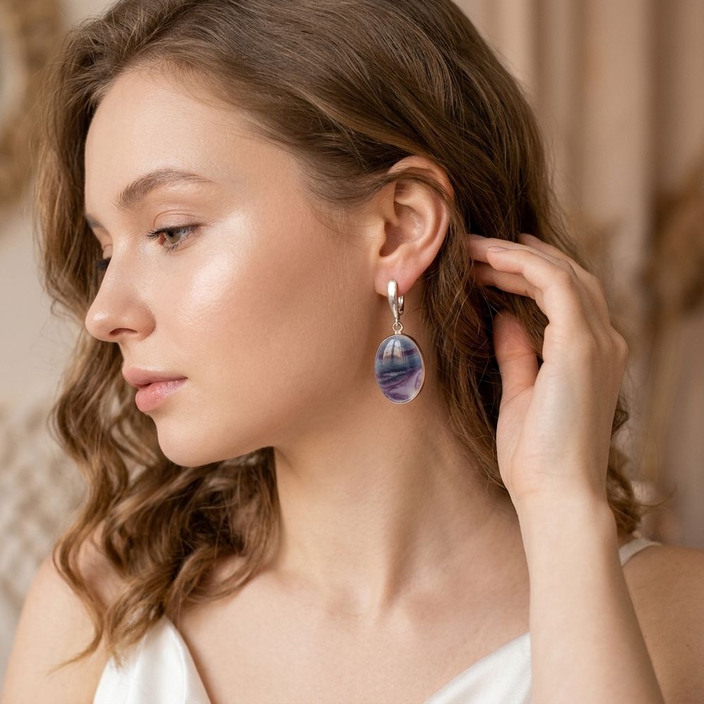 Серьги из флюорита